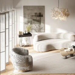 Cream Loop Pile Rug - Willow -Kukoon Rugs Store milako willow living room final