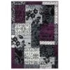 Purple Grey Modern Patchwork Bedroom Rugs -Kukoon Rugs Store milan 1568 hs33 05504 5B5 5D
