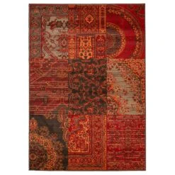 Patchwork Wine Living Room Rug -Kukoon Rugs Store milan 1572 s52 05564 5B5 5D