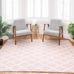 Pink Blush Moroccan Trellis Living Room Rug 9 Pink Blush Moroccan Trellis Living Room Rug -Kukoon Rugs Store milan 1799 gb33 05369