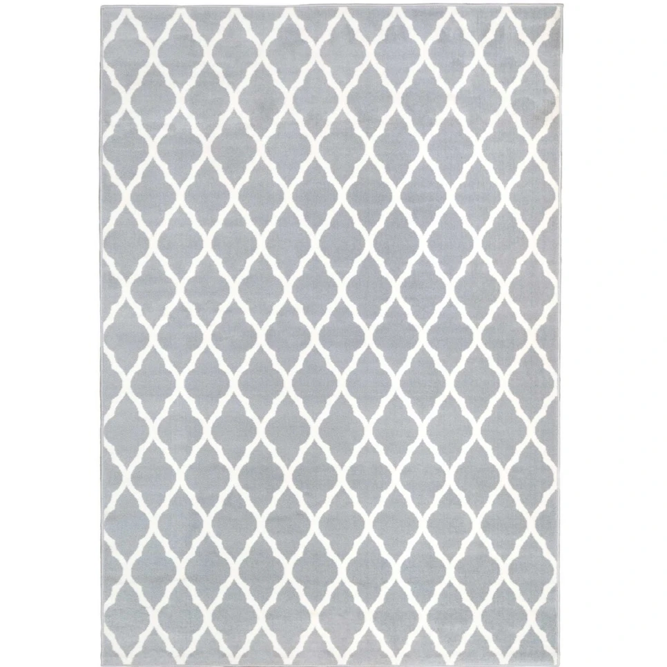 Trellis Silver Grey Durable Rug - Milan 5 Trellis Silver Grey Durable Rug - Milan - Image 3