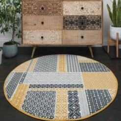 Ochre Grey Patchwork Rug 15 Ochre Grey Patchwork Rug -Kukoon Rugs Store milan2761 gb21 5B3 5D