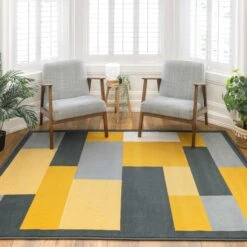 Yellow Grey Modern Geometric Bedroom Rugs 10 Yellow Grey Modern Geometric Bedroom Rugs -Kukoon Rugs Store milan3643 gb15 05531 5B1 5D