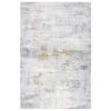Modern Soft Grey Gold Distressed Abstract Living Room Rug - Moonshine
