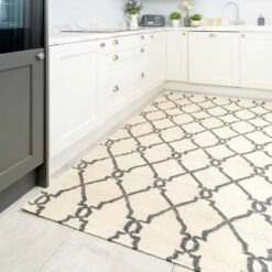 Cream Trellis Natural Jute Area Rug - Trellis -Kukoon Rugs Store natura jute viscose 02 04338