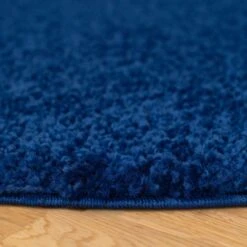 Navy Blue Shaggy Circle Rug 7 Navy Blue Shaggy Circle Rug -Kukoon Rugs Store navy 0835 5B1 5D