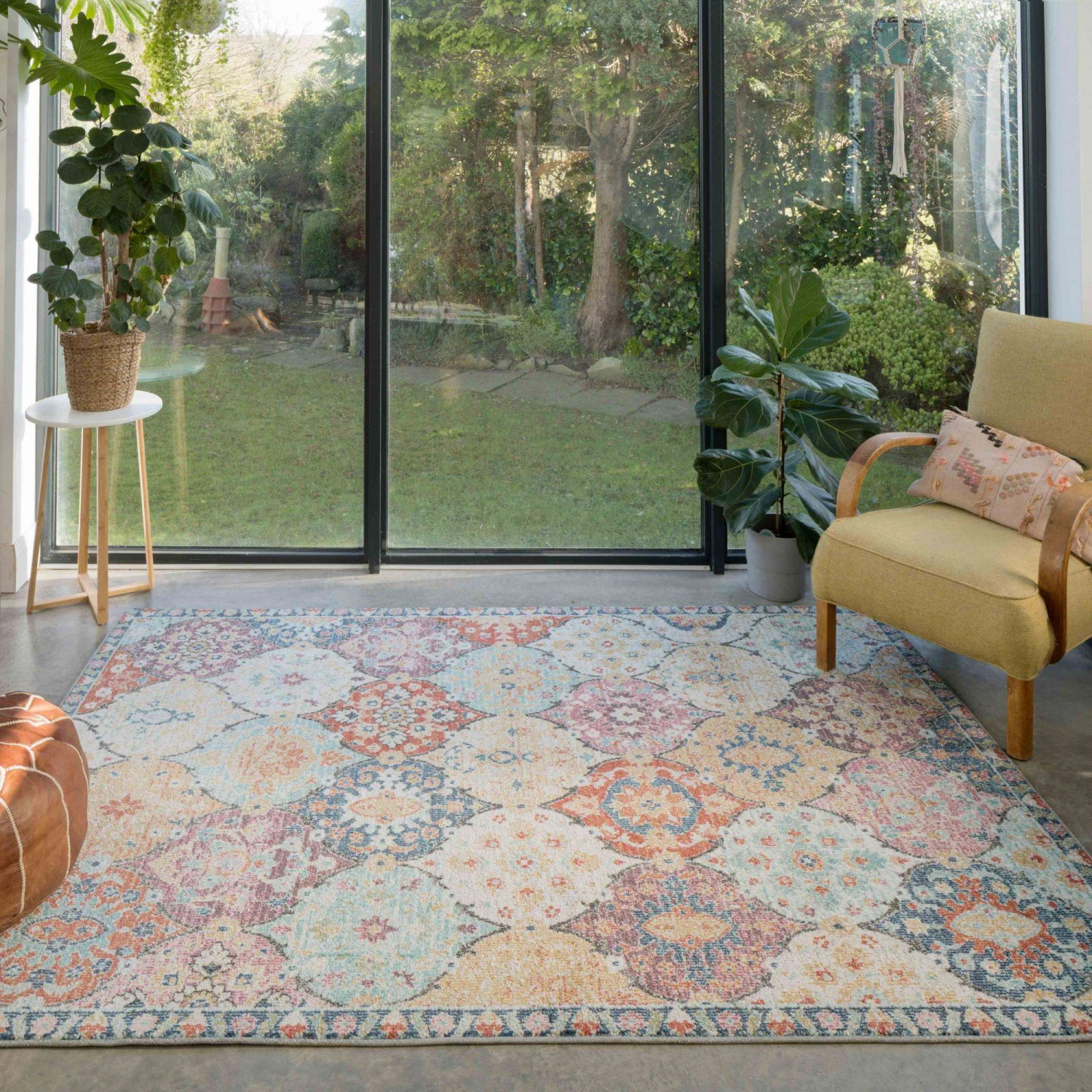 Soft Moroccan Colourful Living Room Area Rug - Atkin 6 Soft Moroccan Colourful Living Room Area Rug - Atkin - Image 4