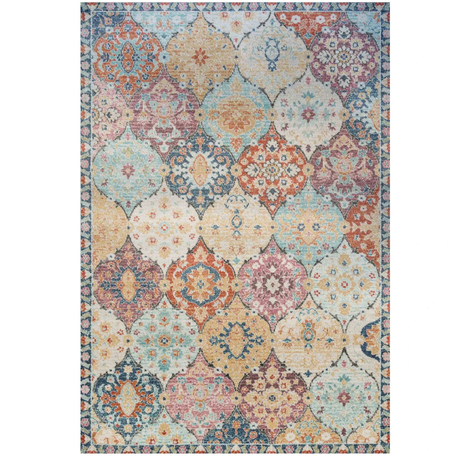 Soft Moroccan Colourful Living Room Area Rug - Atkin 3 Soft Moroccan Colourful Living Room Area Rug - Atkin