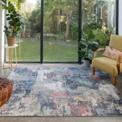Soft Abstract Distressed Multicolour Living Room Area Rug - Yates -Kukoon Rugs Store osbourne yates multi 16 copy 5B1 5D