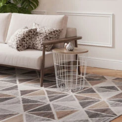 Beige Grey Multi Tile Area Rug -Kukoon Rugs Store oscar argyle close up copy