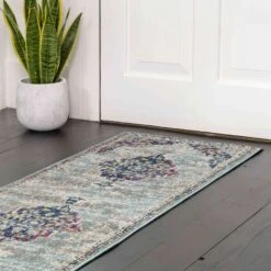 Faded Distressed Colourful Oriental Pattern Runner Rug -Kukoon Rugs Store oscar demelza 20runner 20hall multi 2 20 2 5B1 5D