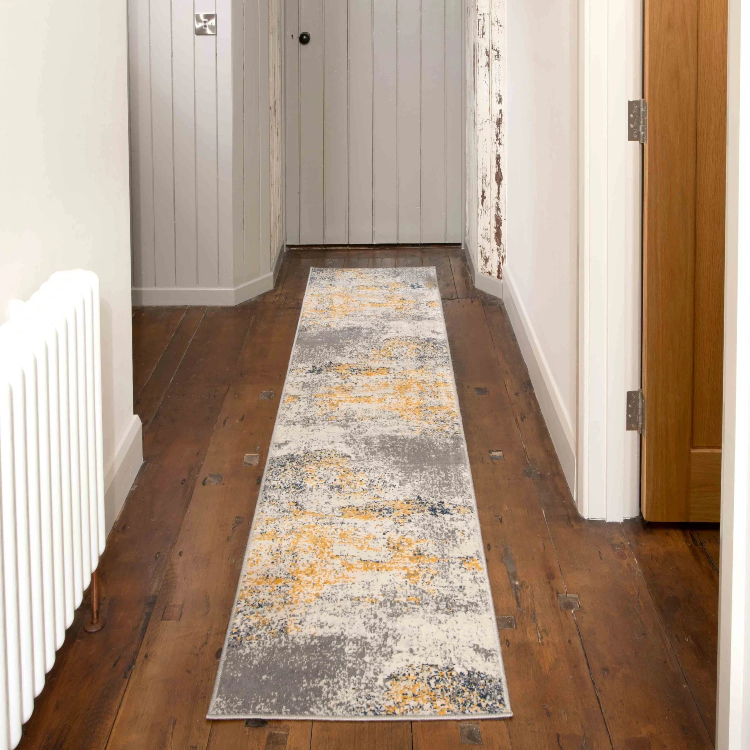 Distressed Ochre Yellow Pastel Soft Hall Runner Rug 3 Distressed Ochre Yellow Pastel Soft Hall Runner Rug