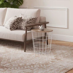 Beige Aztec Living Room Rug -Kukoon Rugs Store oscar sophia close up copy