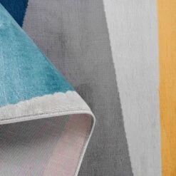 Blue Yellow Pastel Abstract Large Living Room Rugs -Kukoon Rugs Store oscar vertigo blue 1 5B3 5D