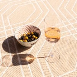 Cream Modern Geometric Outdoor Rug - Basata -Kukoon Rugs Store outdoor basata 07956 copy