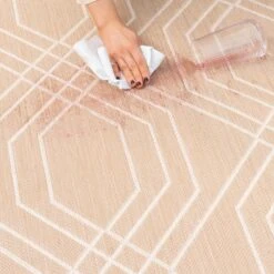 Cream Modern Geometric Outdoor Rug - Basata -Kukoon Rugs Store outdoor basata 08009 copy