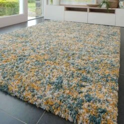 Soft Mottled Multicolour Shaggy Area Rug -Kukoon Rugs Store peacock 07107 5B2 5D
