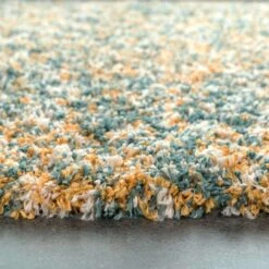 Soft Mottled Multicolour Shaggy Area Rug -Kukoon Rugs Store peacock 07107 5B3 5D