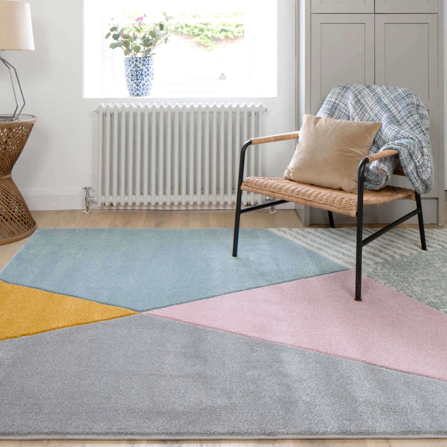 Multicoloured Pastel Abstract Area Rug 5 Multicoloured Pastel Abstract Area Rug - Image 3
