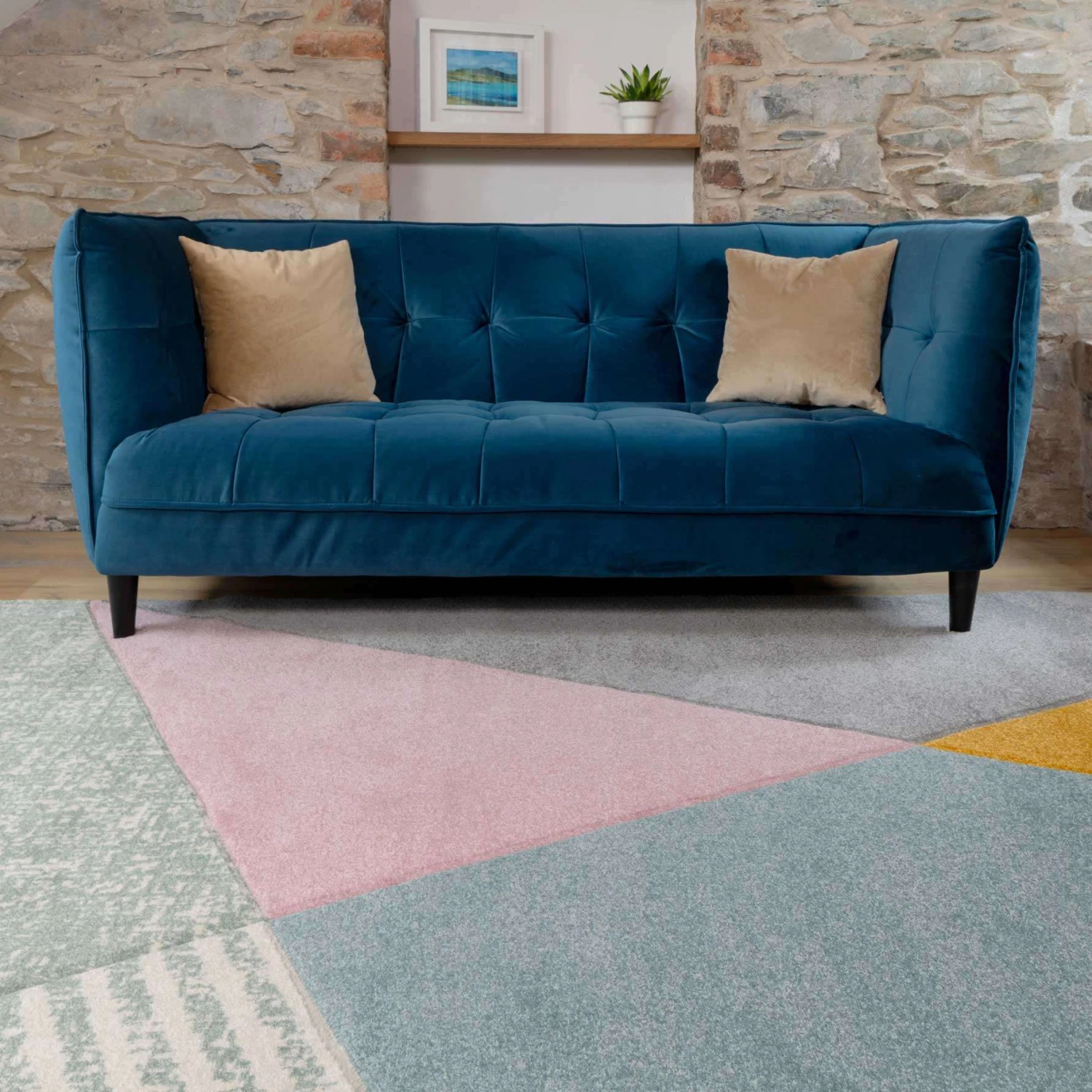 Multicoloured Pastel Abstract Area Rug 9 Multicoloured Pastel Abstract Area Rug - Image 7