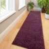 Plum Shaggy Runner Rug -Kukoon Rugs Store plum 1041