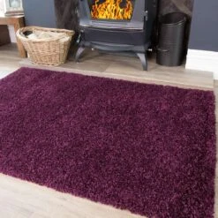 Plum Shaggy Runner Rug -Kukoon Rugs Store plum 1041 5B3 5D