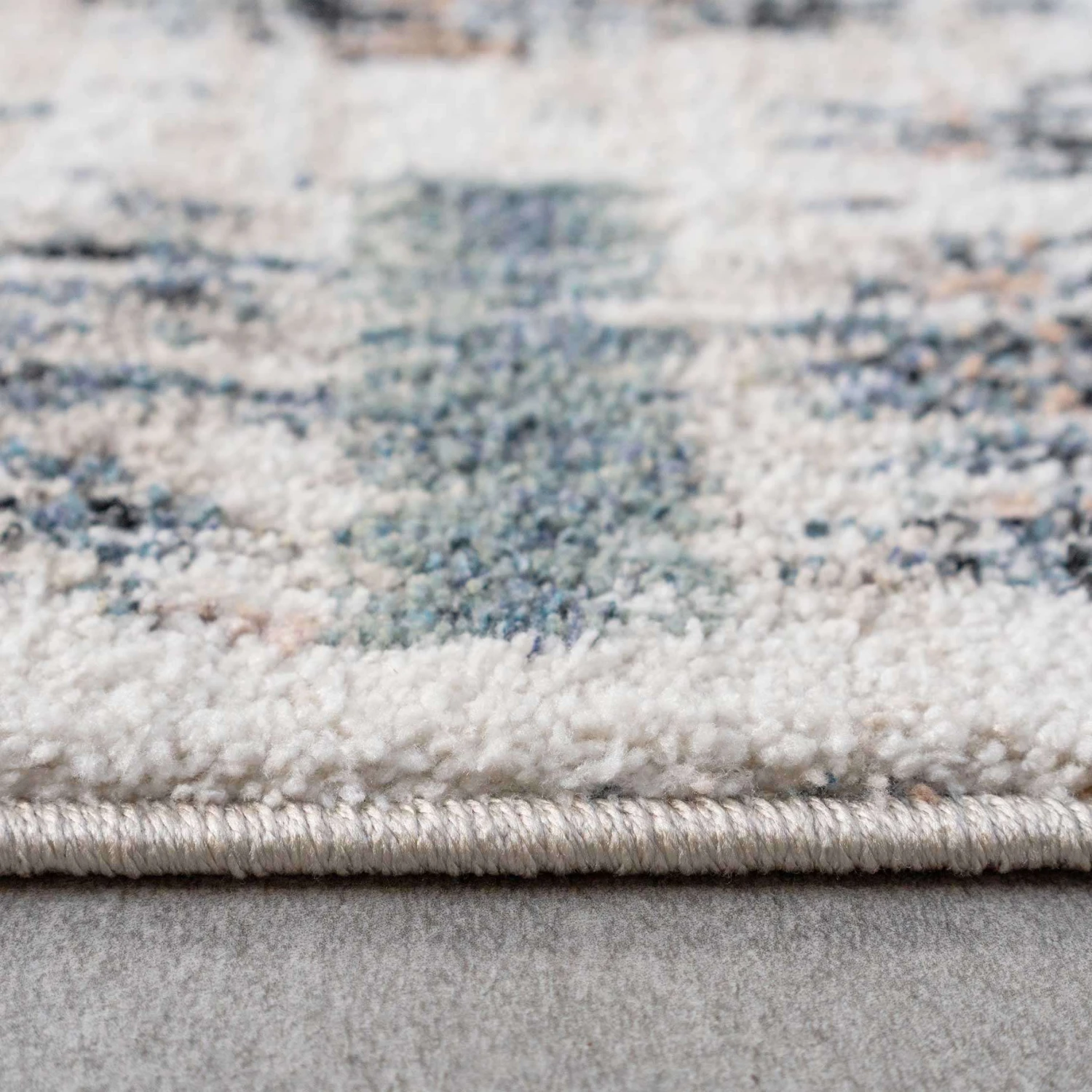 Blue Mottled Trellis Living Room Rug - Polly 8 Blue Mottled Trellis Living Room Rug - Polly - Image 6