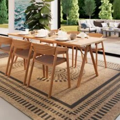 Jute Tone Aztec Area Rug - Prele -Kukoon Rugs Store prele outdoor indoor for web