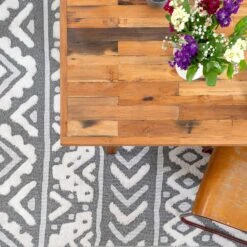 Grey Tribal Soft Tufted Sustainable Rug - Rafati -Kukoon Rugs Store rafati grey 8333 5B2 5D