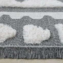 Grey Tribal Soft Tufted Sustainable Rug - Rafati -Kukoon Rugs Store rafati grey 8333 5B4 5D