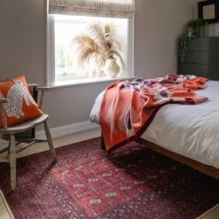 Flatwoven Washable Traditional Red Oriental Runner - Bannon -Kukoon Rugs Store renuu Bannon 20Red 03288 5B4 5D