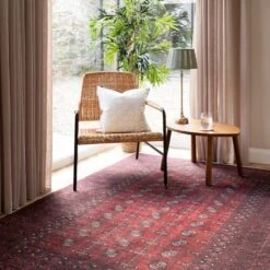 Flatwoven Washable Traditional Red Oriental Runner - Bannon -Kukoon Rugs Store renuu Bannon 20Red 03288 5B5 5D