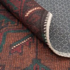 Flatwoven Washable Distressed Brown Runner - Caris -Kukoon Rugs Store renuu Caris 20Multi 03326 5B2 5D