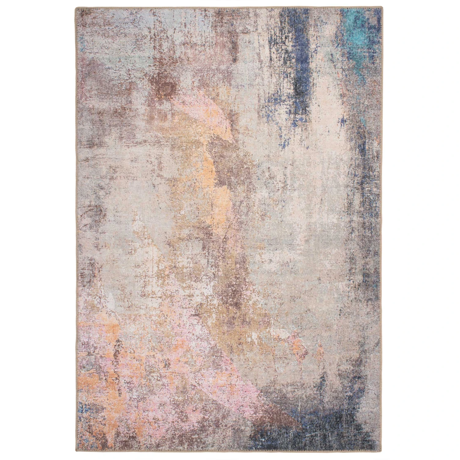 Flatwoven Washable Distressed Multicolour Area Rug - Carrie 3 Flatwoven Washable Distressed Multicolour Area Rug - Carrie