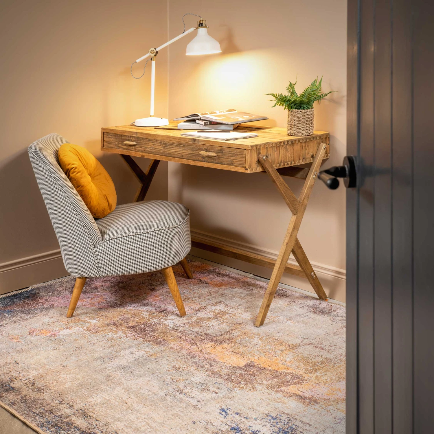 Flatwoven Washable Distressed Multicolour Area Rug - Carrie 4 Flatwoven Washable Distressed Multicolour Area Rug - Carrie - Image 2