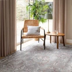 Flatwoven Washable Distressed Grey Bordered Runner - Grand -Kukoon Rugs Store renuu Grand 20Grey 03338 5B5 5D