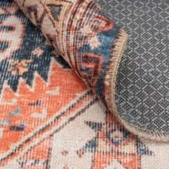 Flatwoven Washable Terracotta Distressed Circle Rug - Perla -Kukoon Rugs Store renuu Perla 20Multi 03277 5B3 5D dddea680 787d 477d b276 b3015de2c389