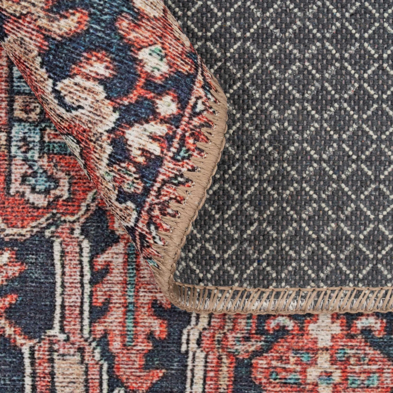 Flatwoven Washable Red Distressed Traditional Rug - Savanna 17 Flatwoven Washable Red Distressed Traditional Rug - Savanna - Image 15