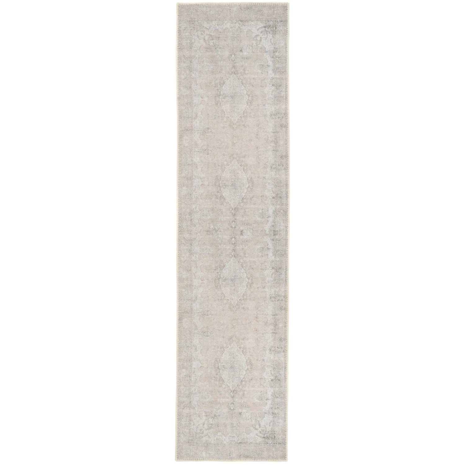 Flatwoven Washable Traditional Distressed Beige Rug - Zoe 18 Flatwoven Washable Traditional Distressed Beige Rug - Zoe - Image 16