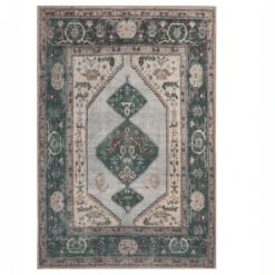 Distressed Bordered Washable Rug -Kukoon Rugs Store renuu anton 09907 overhead sq 96a75fd8 062d 4233 9f04 b22da68ebd8f