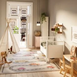 Flatwoven Washable Car Roads Kids Rug - Beep -Kukoon Rugs Store renuu beep lifestyle