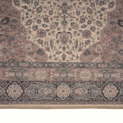 Flatwoven Washable Teal Medallion Area Rug - Caragh -Kukoon Rugs Store renuu caragh 04420 detail