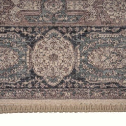 Flatwoven Washable Teal Medallion Area Rug - Caragh -Kukoon Rugs Store renuu caragh 04433 detail