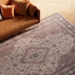 Flatwoven Washable Teal Medallion Area Rug - Caragh -Kukoon Rugs Store renuu caragh f1 closer final for web