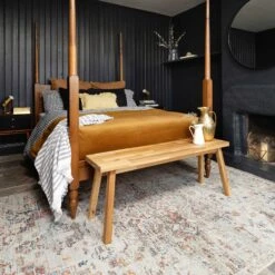 Flatwoven Washable Distressed Multicolour Area Rug - Cecilia -Kukoon Rugs Store renuu cecilia beige 04359 copy