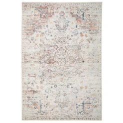 Flatwoven Washable Distressed Multicolour Area Rug - Cecilia