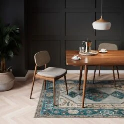 Flatwoven Washable Distressed Teal Bordered Rug - Cyrus 25 Flatwoven Washable Distressed Teal Bordered Rug - Cyrus -Kukoon Rugs Store renuu cyrus blue 04667 copy 5B5 5D