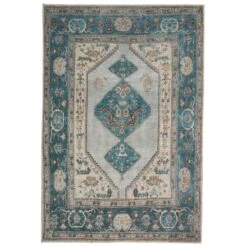 Distressed Bordered Washable Rug -Kukoon Rugs Store renuu cyrus blue 04667 copy bb48c70b fb61 4bfa bda2 d197e1fcf53a