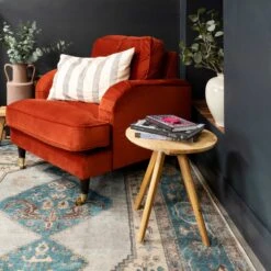 Flatwoven Washable Distressed Teal Bordered Rug - Cyrus 20 Flatwoven Washable Distressed Teal Bordered Rug - Cyrus -Kukoon Rugs Store renuu cyrus blue chair crop 04501 copy