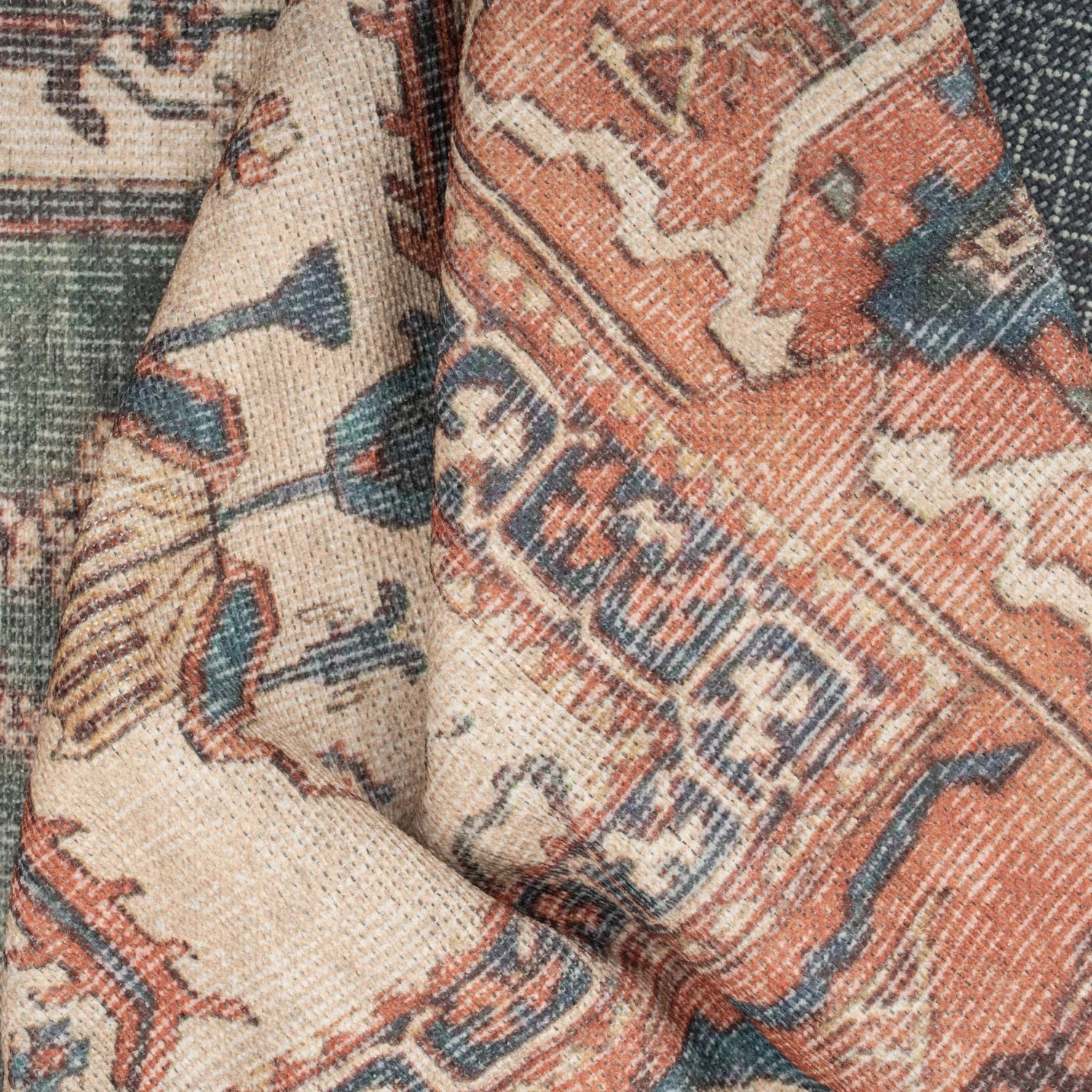 Flatwoven Washable Distressed Terracotta Circle Rug 7 Flatwoven Washable Distressed Terracotta Circle Rug - Image 5